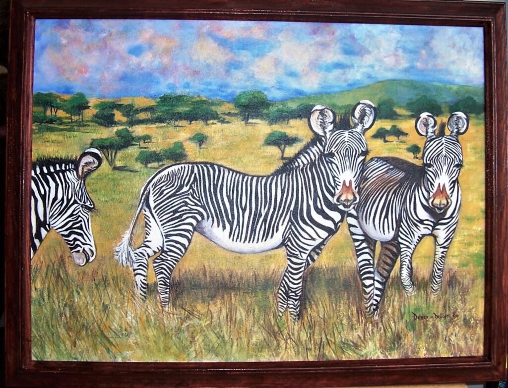 Painting Patterns of Zebra in Acrylics-DeHoff Arts- copy writes apply